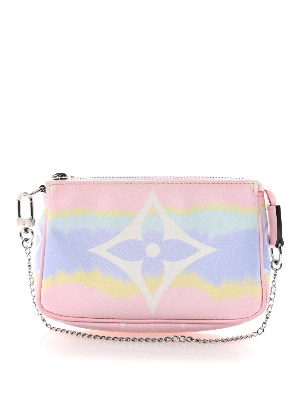 Louis Vuitton Monogram Escale Mini Pochette Pastel Pink Chain Wristlet Bag